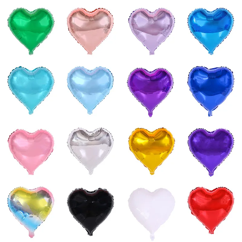 Купи 10/20 Pcs 18 Inch Mental Heart Shape Balloons Multicolor Aluminum Foil Globe Wedding Birthday Decoration Girl Party Accessories за 234 рублей в магазине AliExpress