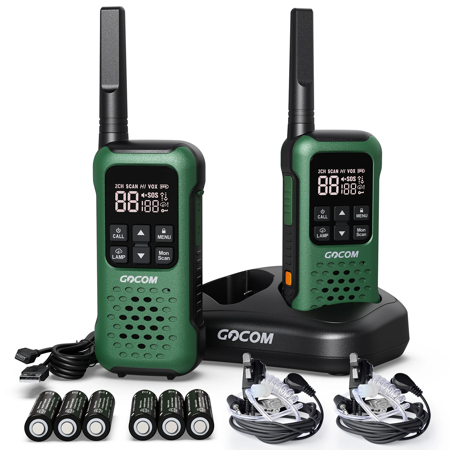 

GOCOM G9 IP67 Waterproof Two Way Radios, Outdoor Adventure NOAA Weather Alert & SOS Emergency Lamp Adult Walkie Talkies