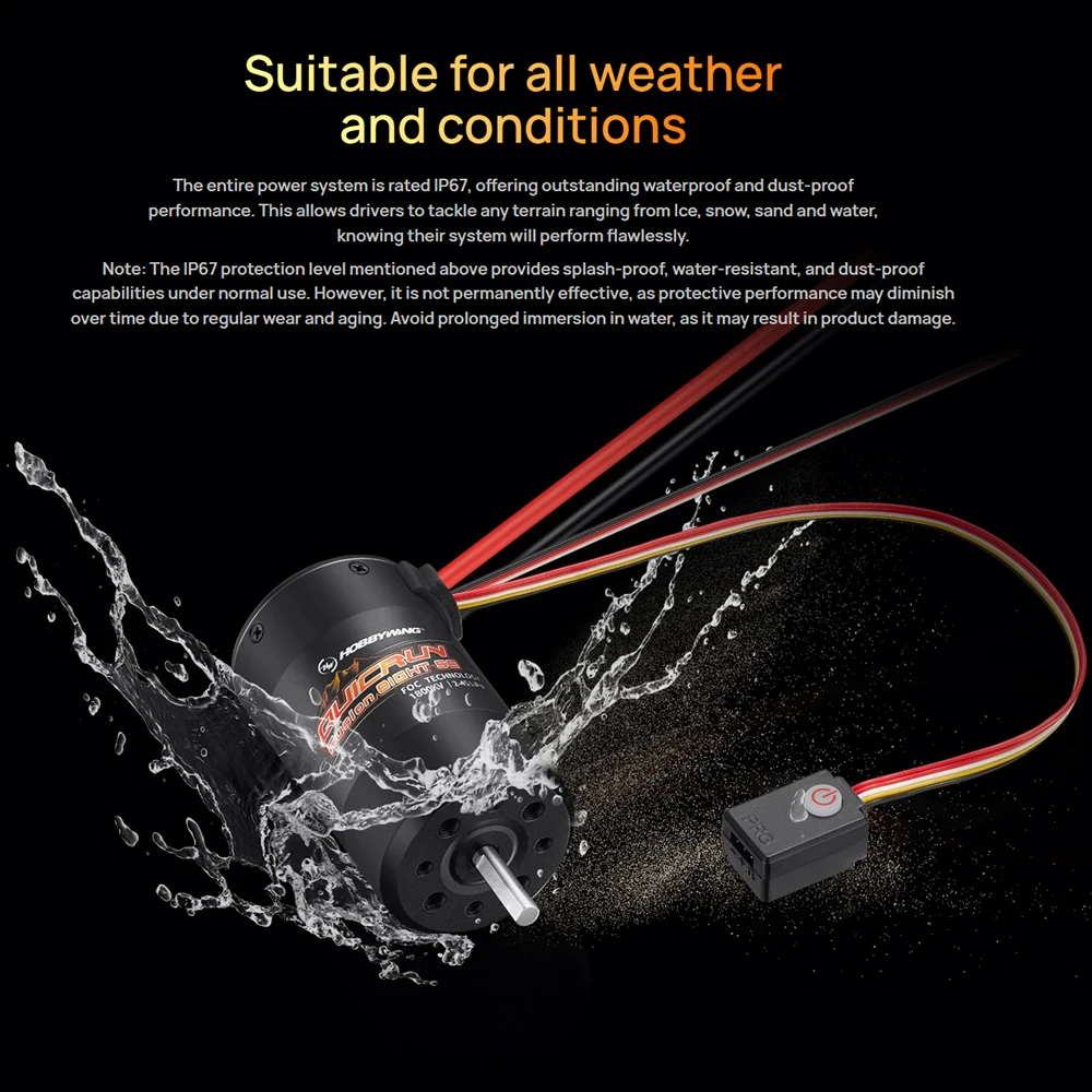Фото HOBBYWING QUICRUN Fusion 8IGHT SE 2-в-1 60A 1800KV бесщеточный сенсорный двигатель ESC интегрированный для 1/8 RC автомобильной гусеничной системы питания №5