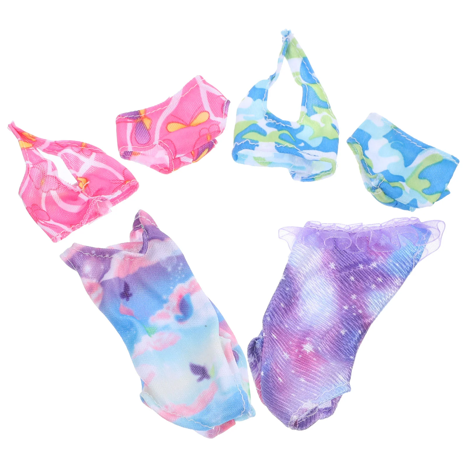 

4 Set Girls Dress Supplies Swim Suits Fashion Decorative Swimsuit Lovely Clothes DIY Compact Small Props Dresses