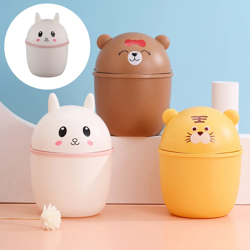 

Can Garbage Trash Mini Bin Waste Tiny Basket Countertop Bucket Container Small Cans Paper Desktop Table Dustbinbedroom Animal