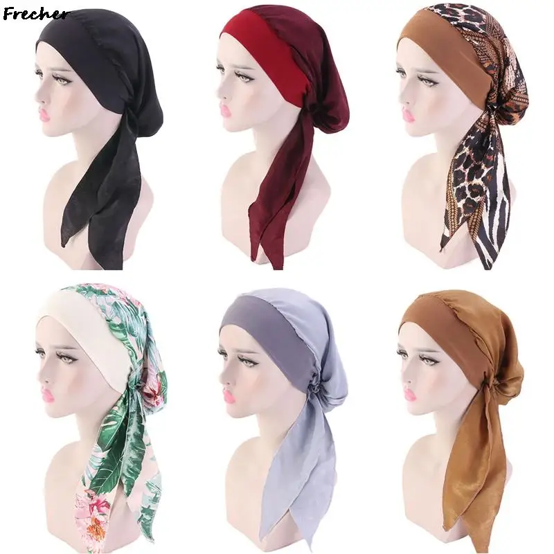 

Women Muslim Hijabs Autumn Summer Headwear Indian Hats Flower Casual Streetwear Female Beanies Hat Elegant Retro Turban Caps