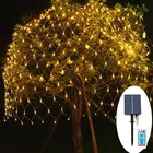 Светодиодный ная гирлянсветильник-занавес на солнечной батарее, 1,5x1,5 м, 6x4 м