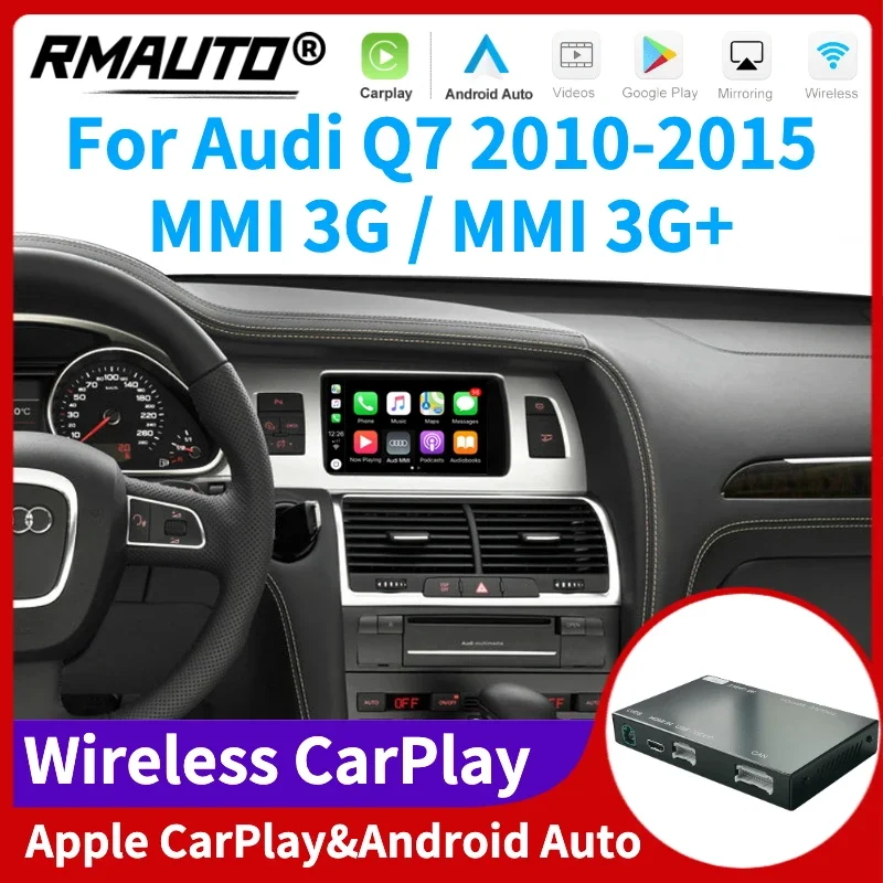 

RMAUTO беспроводной Apple CarPlay MMI для Audi Q7 2010-2015 Android Авто Mirror Link AirPlay Поддержка обратного изображения автомобиля