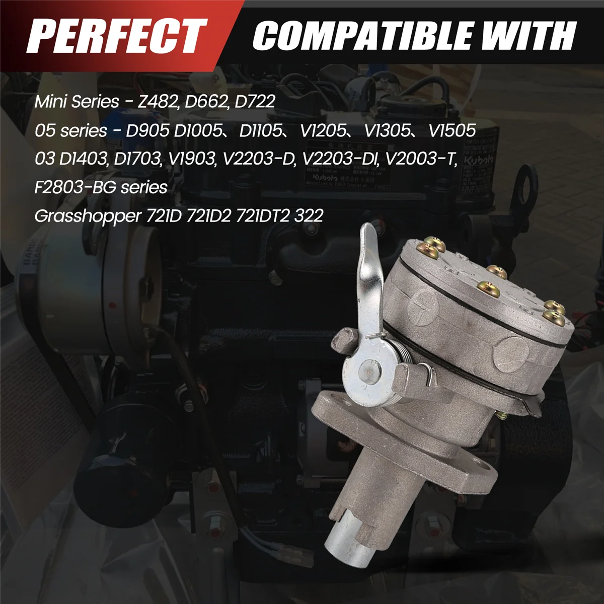 16604-52032 Топливный насос перекачки двигателя для Kubota Z482 D662 D722 D905 V1903 V2203-D Коник 721D 721D2