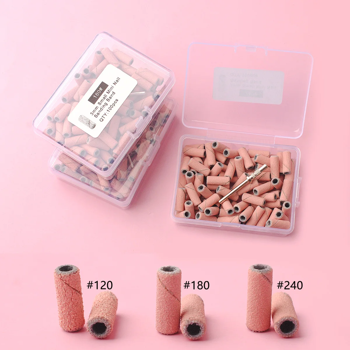 Набор аксессуаров для сверл ногтей Asentale с 100 шт. шлифовальными лентами и 1