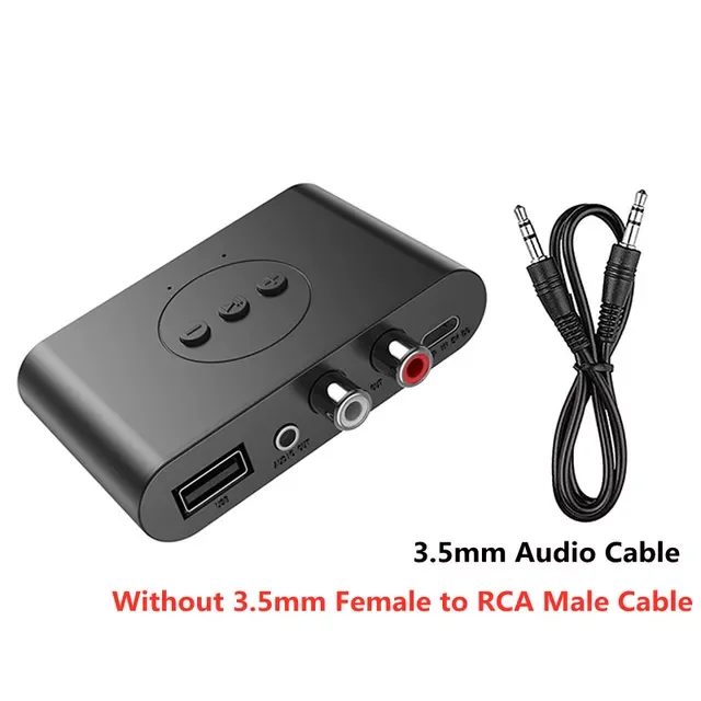 

2023New 5.0 Receiver U Disk RCA 3.5mm AUX Jack Stereo Wireless Adapter with Mic For Speaker Amplifier Car Audio Transmitter