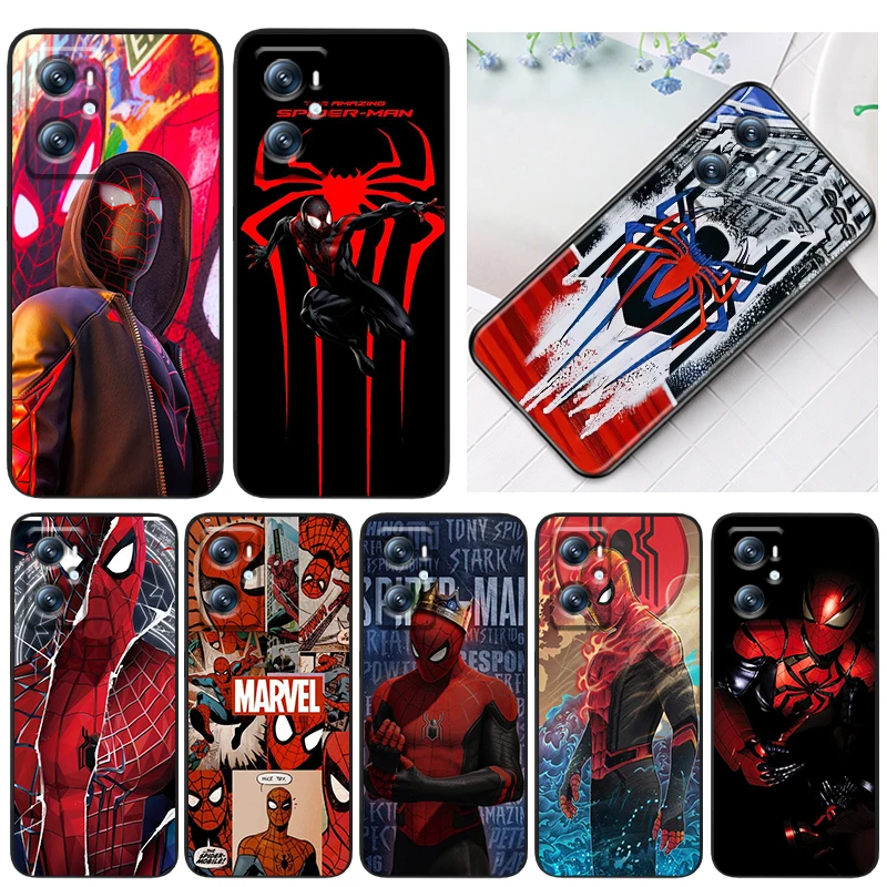 

Marvel Spiderman Superhero Phone Case Black For OPPO Find X5 X3 F21 Neo Lite A97 A96 A57 A74 A76 A72 A58 A55 A54S A53 A17 A16