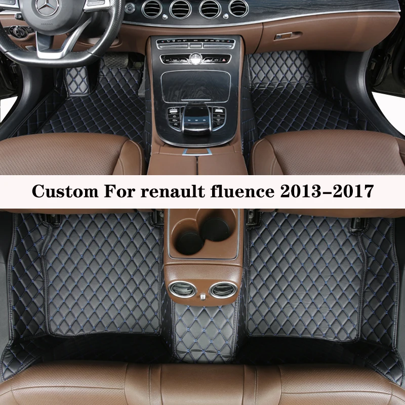 

Custom Car Floor Mat For Renault Fluence 2013 2014 2015 2016 2017 Wear Resistant Full Set Leather Carpet Foot Pad Auto Accessory