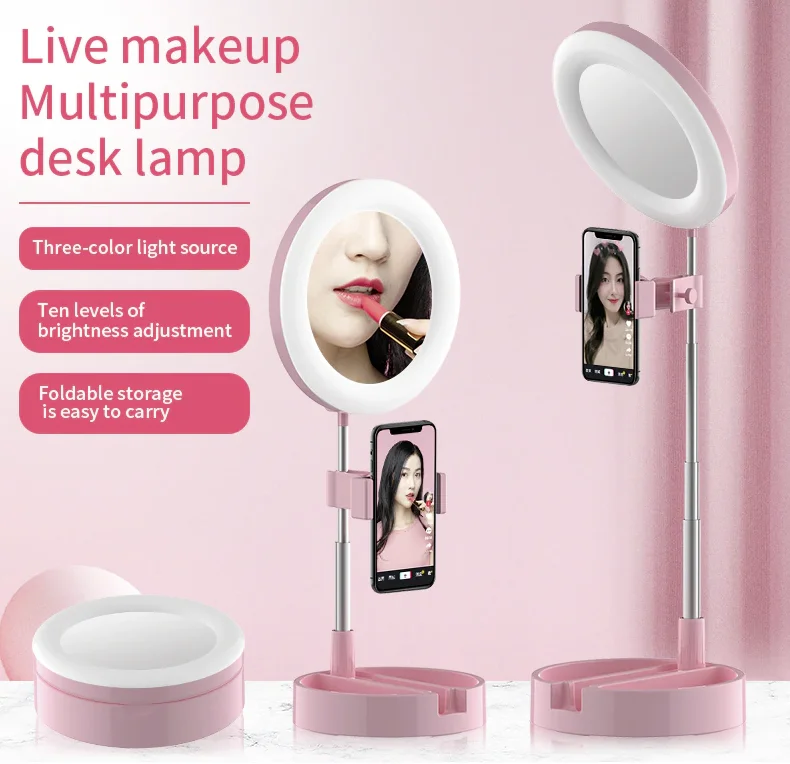 

Make Up Mirror Ring Light Phone Holder Stand Lamp Lighting Fill Kit LED Light