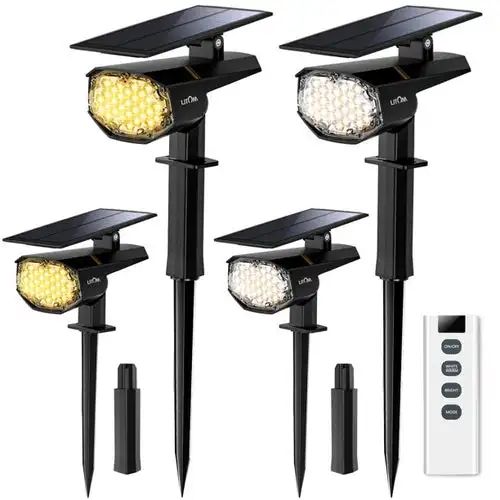 

30 LED Solar Landscape Spotlights Outdoor, IP67 Waterproof Wireless for Yard, Garden, Driveway, Porch, Walkway, Pool, Patio, Col