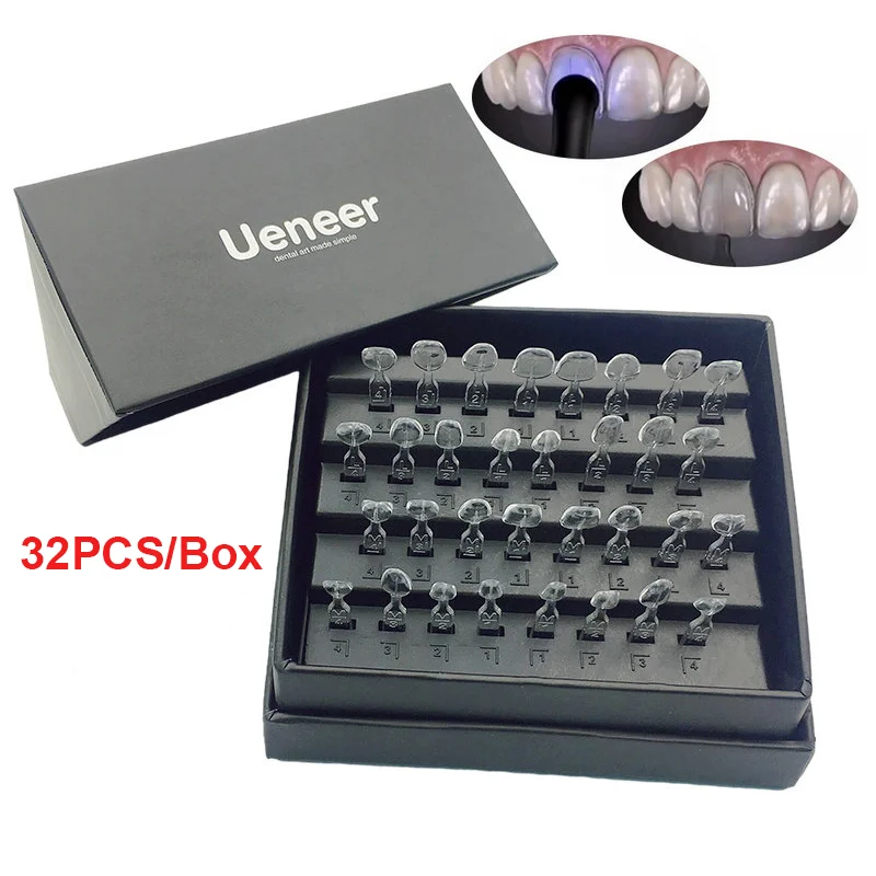 

32Pcs/Box Tooth Veneer Mold Dental Porcelain Teeth Veneers Aesthetic Mould Composite Anterior Fast Whitening Dentistry Tools