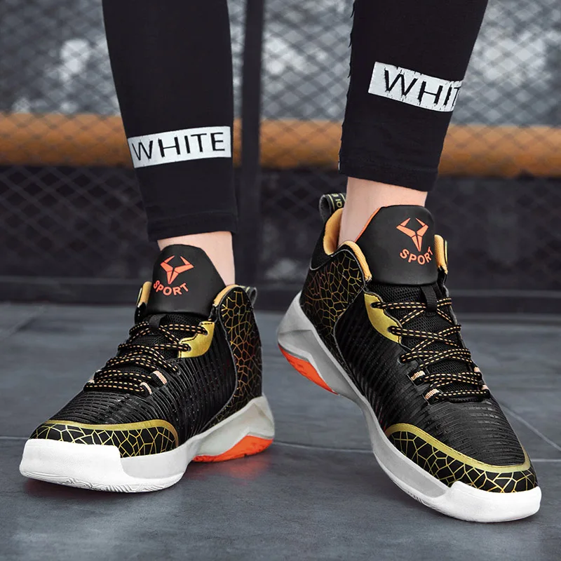 Hot Sale Brand Kids Basketball Shoes Boys Sneakers Non-slip Child Trainer Basket Shoes Outdoor Leather Children Sport Shoes