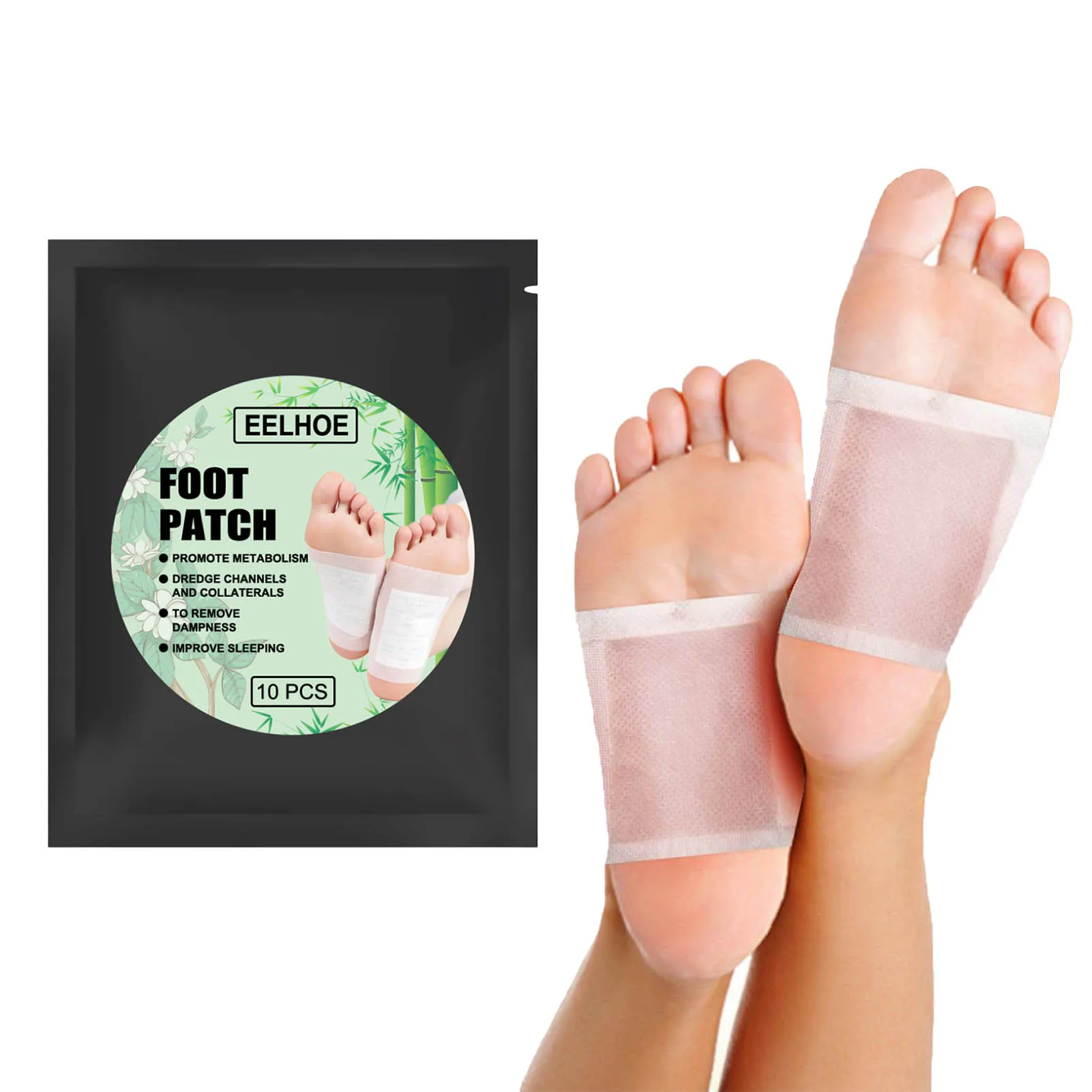 

10pcs Foot Pads Foot Detoxifying Pads With Adhesive Sheet For Pains Relief Cleansing Bamboo Vinegar Foot Care Detoxifying Foot