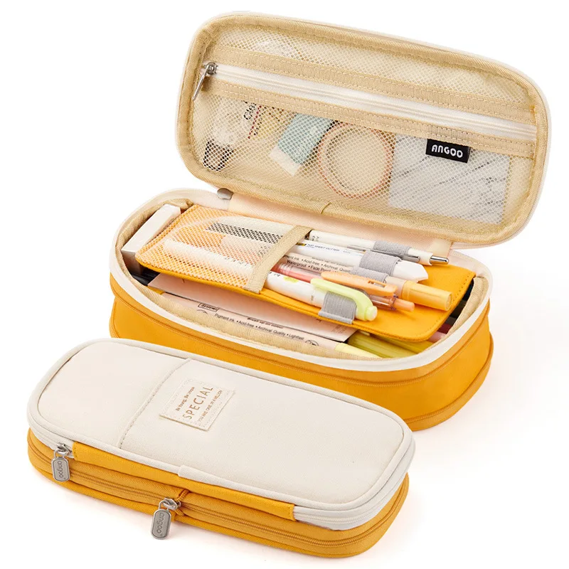 Angoo Macarone Color Matching Can Be Transformed Into A Large Capacity Upgraded Pencil Bag Stationery Box