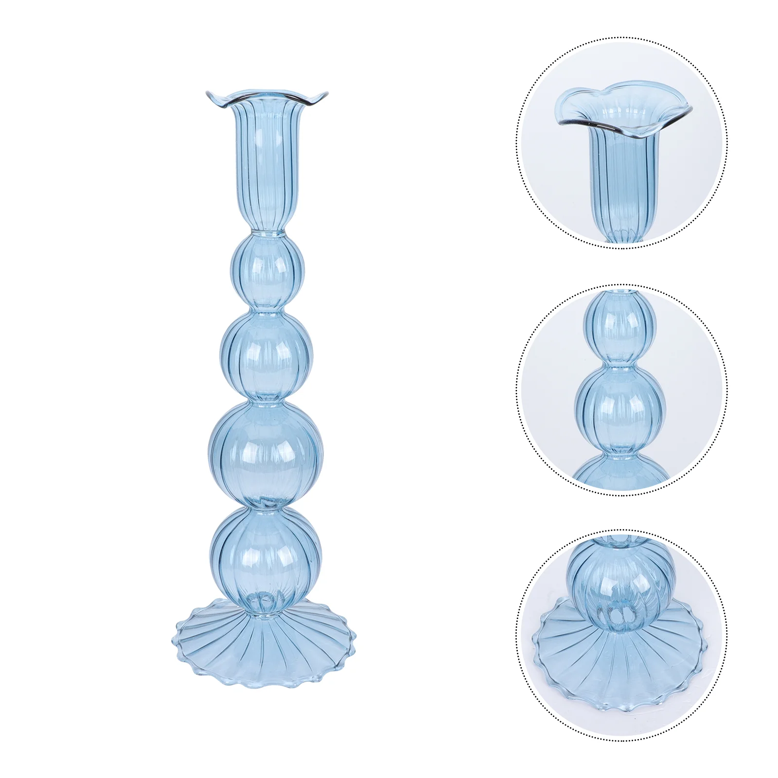 

Holder Glass Candlestick Stand Wedding Holders Vase Centerpiece Pillar Taper Centerpieces Table Tealight Clear Bubbletall