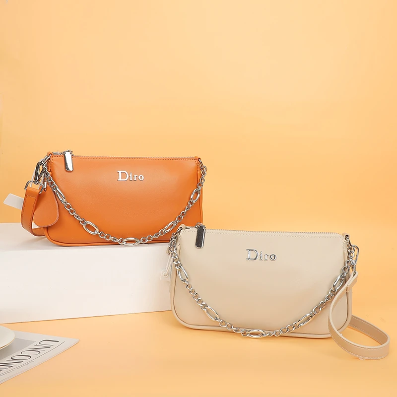 Small Mini Bag Underarm Chain Bar Alligator Women's 2023 Spring New Single Shoulder Messenger Bag Armpit Leather Bag Genuine