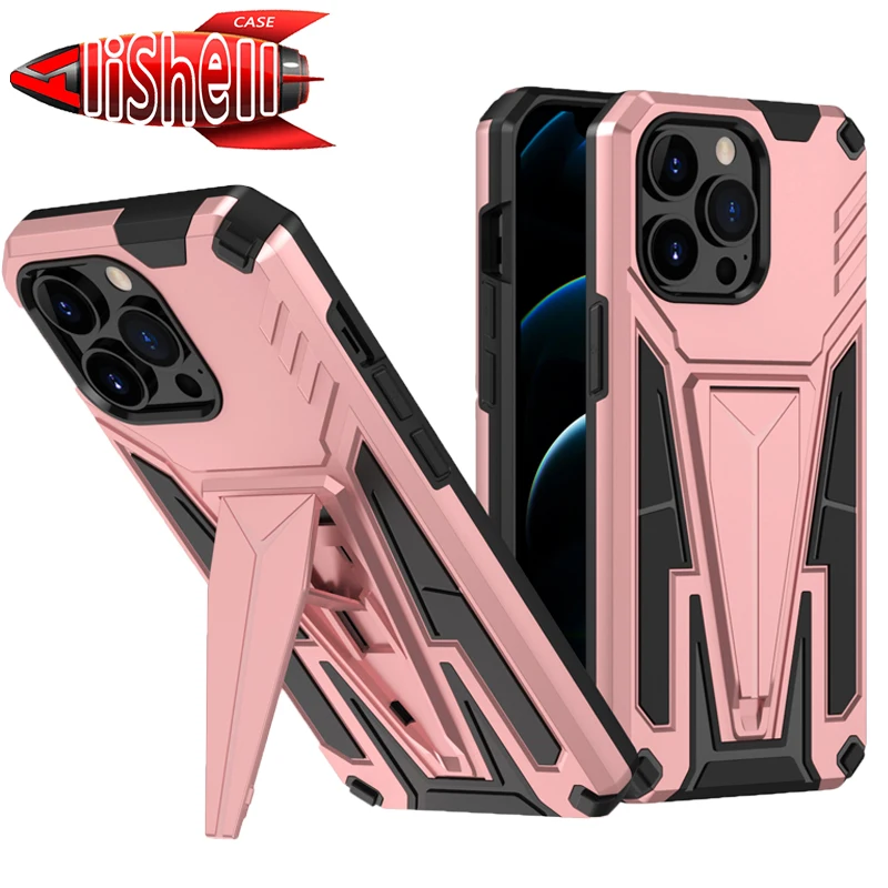 

Alishell Shockproof Anti-drop Phone Case For iPhone 11 12 13 PRO 8PLUS XS MAX Kickstand Armor Back Cover For iPhone X XS 7 8 SE