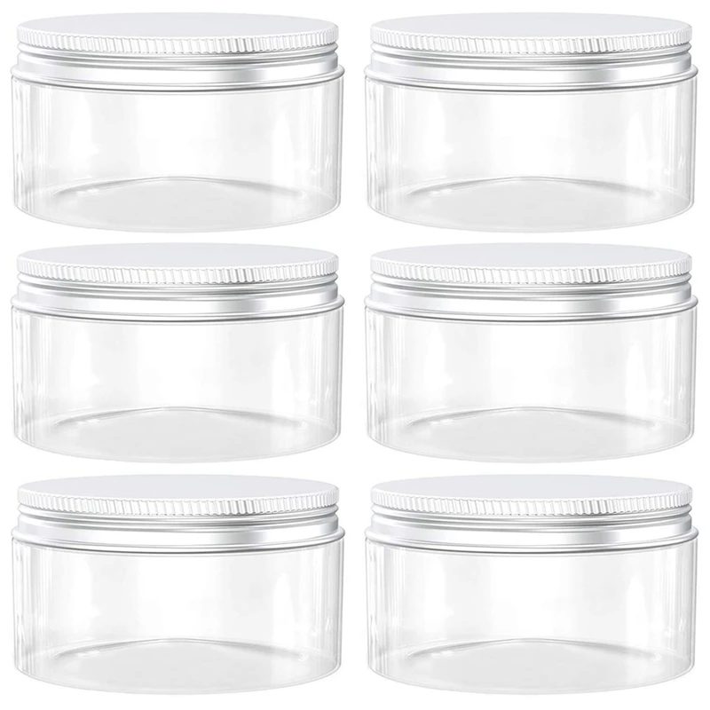 

6 шт., прозрачные пластиковые бутылки с широким горлышком