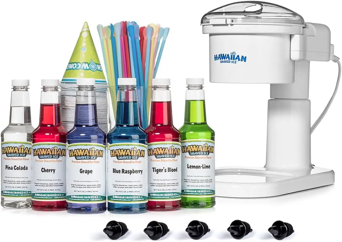 

Cone Machine Package with 6 Flavoring Syrups and Party Ready Accessories