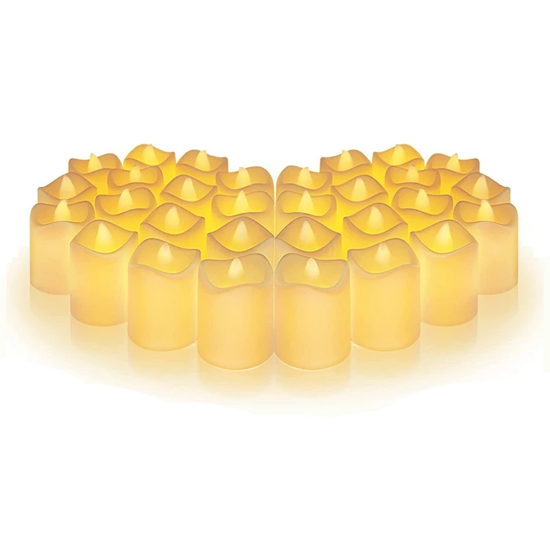 

24 шт. беспламенная светодиодный ная свеча, креативная желаемая чайная свеча, свеча с теплым белым свечом без огня, лампа-свеча