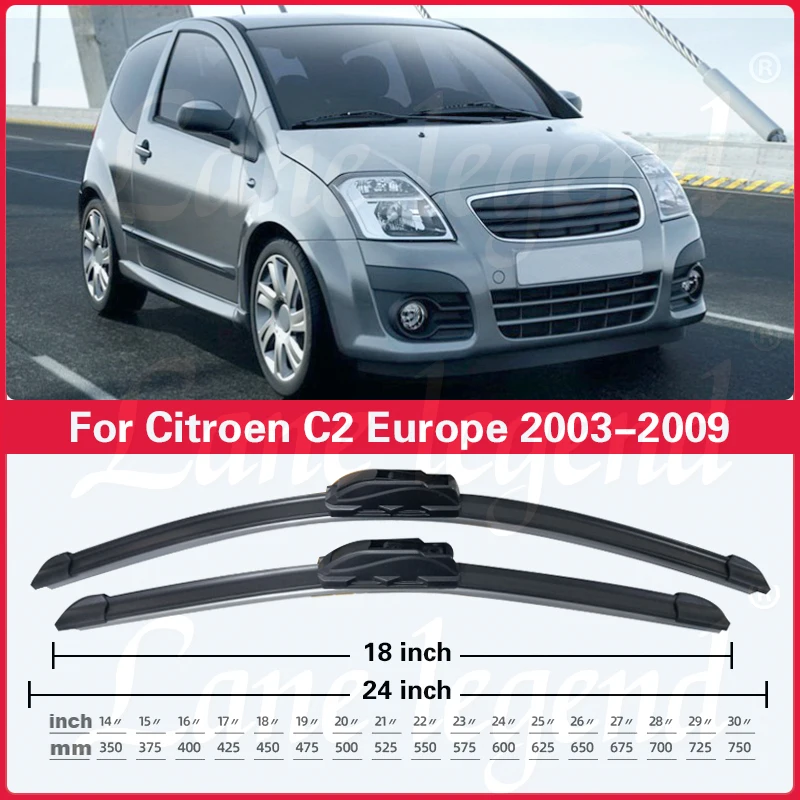 Щетки стеклоочистителя передние и задние для Citroen C2 Европа 2003-2009 24/18/12 дюймов