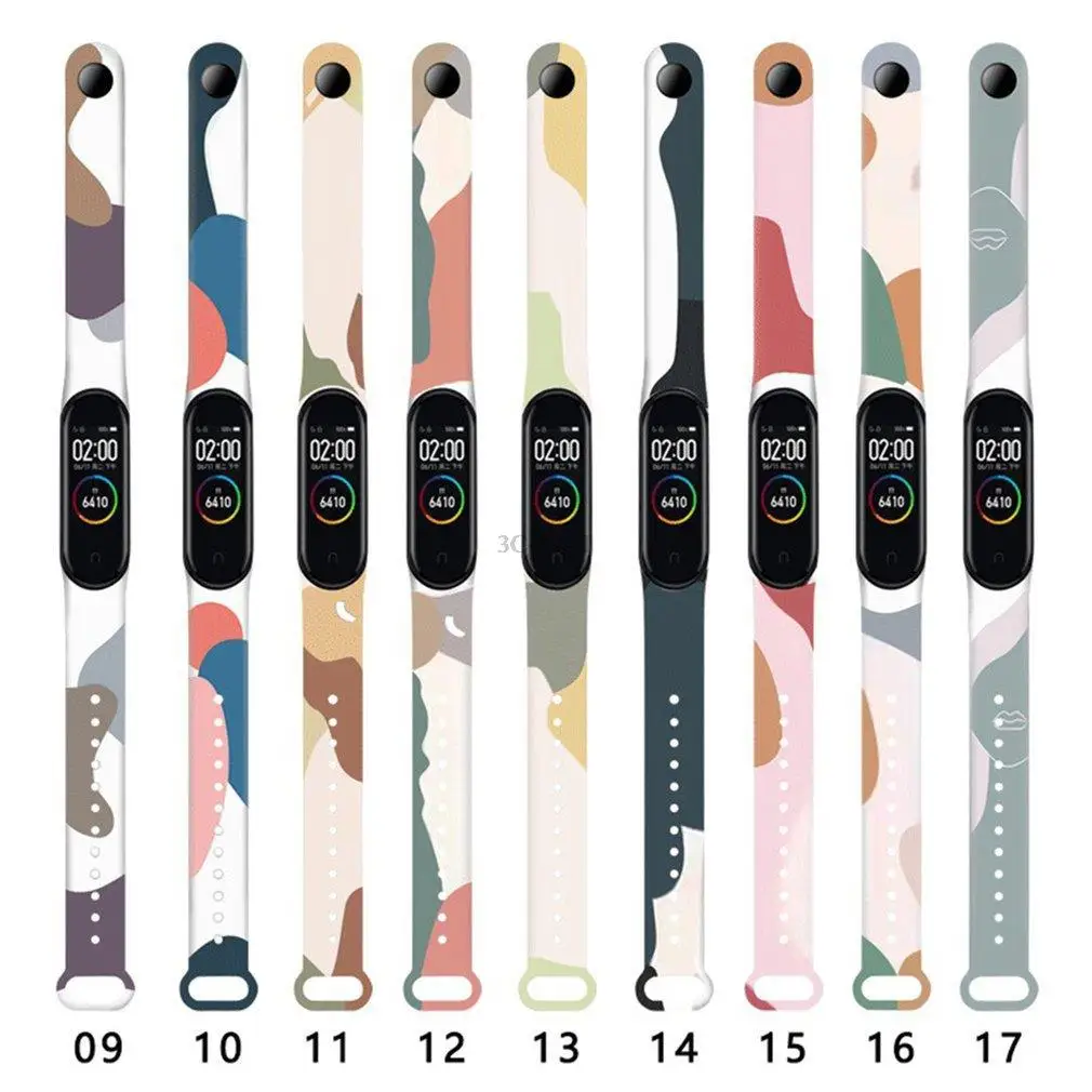 

Браслет с граффити для Xiaomi Mi Band 3 4, силиконовый мультяшный ремешок для наручных часов Xiaomi Mi Band 3 4