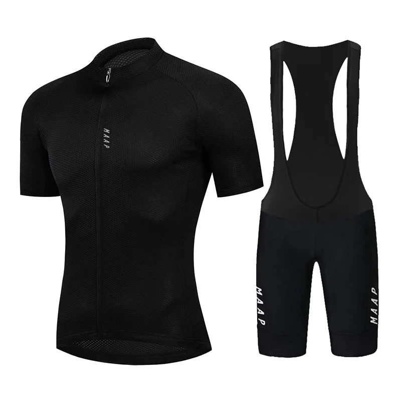 

Комплект велосипедной одежды MAAP, дышащая Светоотражающая майка с коротким рукавом, черный комплект для горных велосипедов