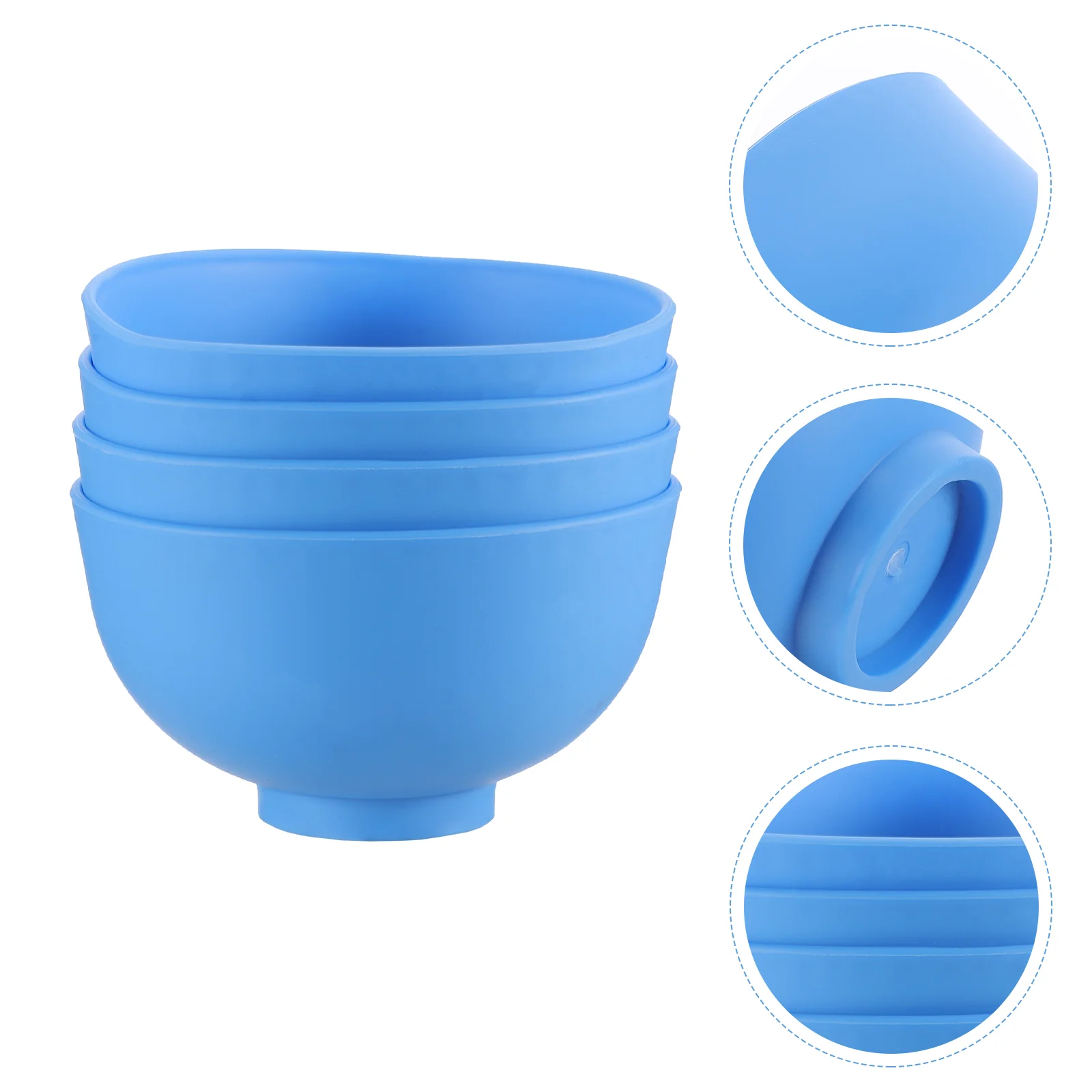 

4pcs Portable Lightweight Rubber Bowl Plaster Bowl Mixing Bowl for Dentist