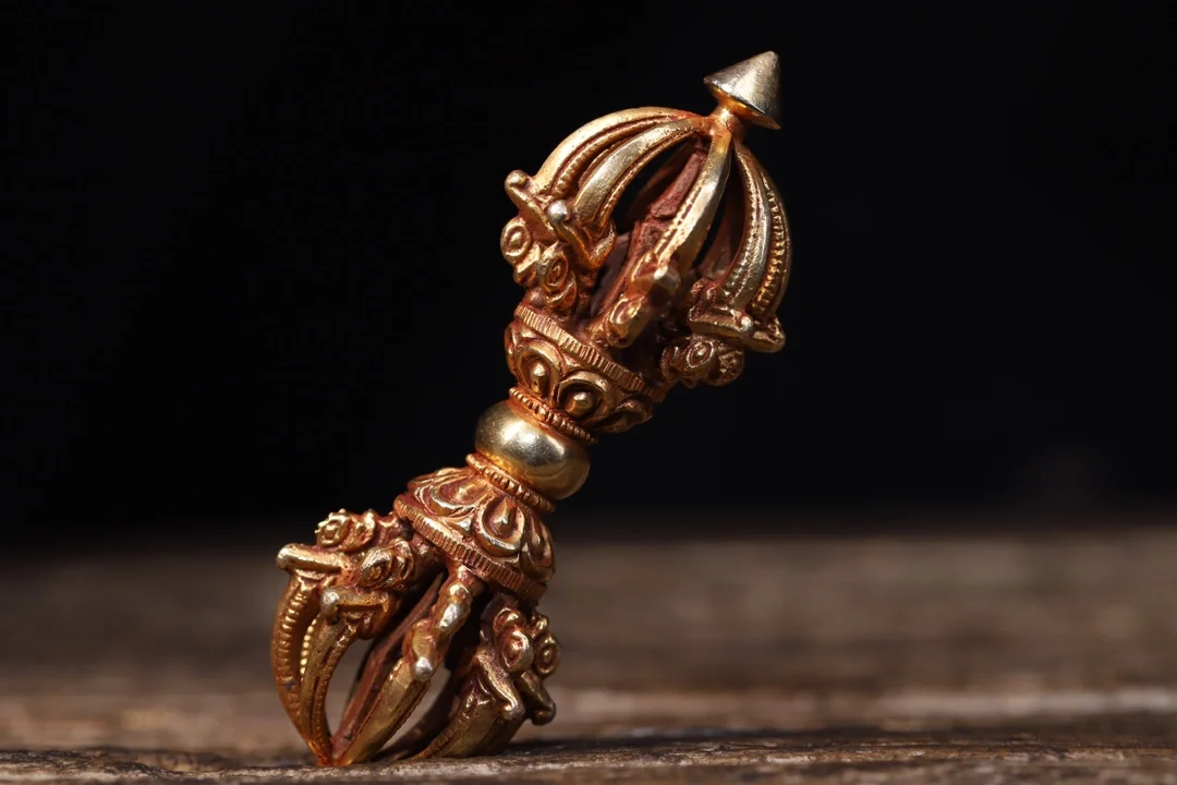 5 &quotКоллекция тибетского храма старая фиолетовая бронза позолоченная киноварь