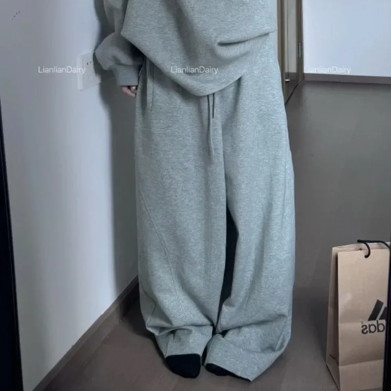 QWEEK осень-зима оверсайз спортивные штаны женские повседневные мешковатые с