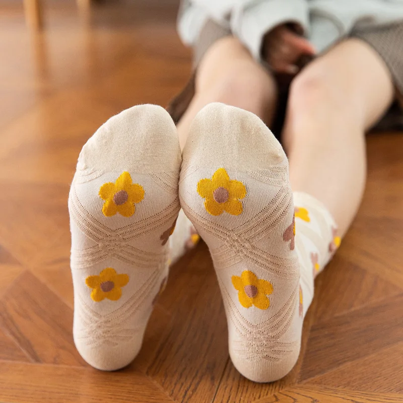 Осенне-зимние женские хлопковые дышащие винтажные Нескользящие ромбовидные