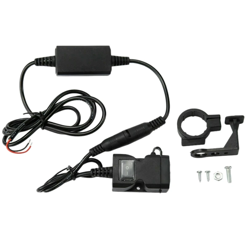 

Motorcycle Car Charger Waterproof Motorcycle Handlebar 2 USB Charging Port Port Phone Charger Lighter Socket