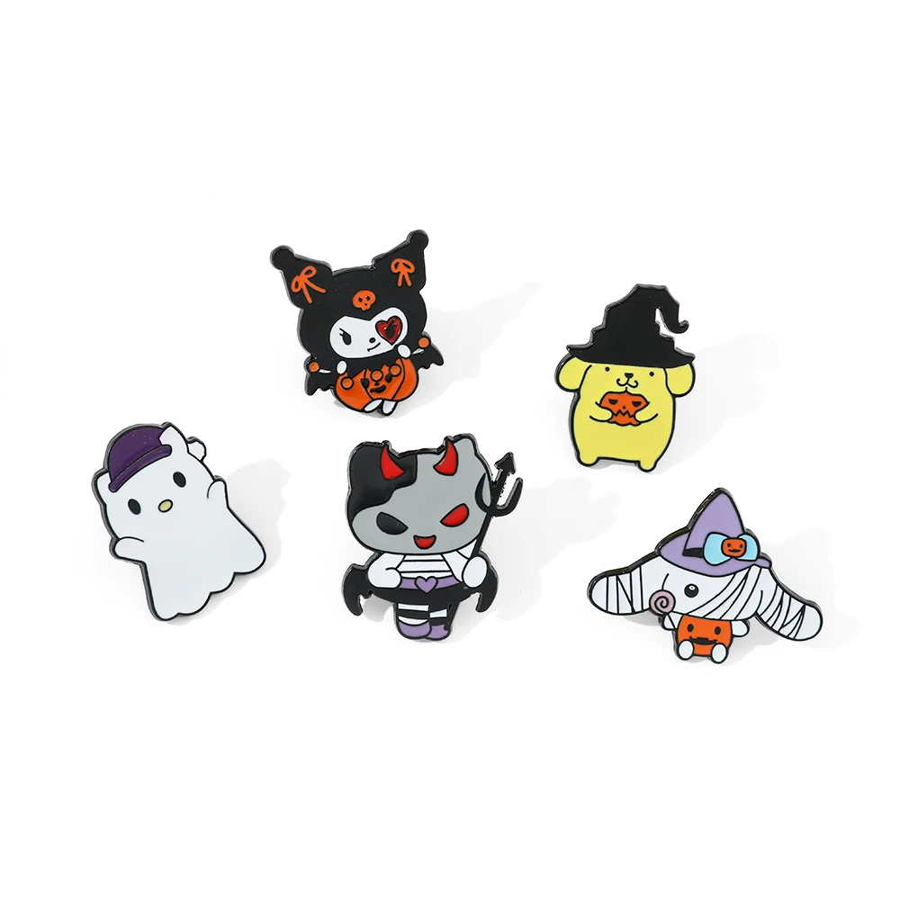 5 шт. брошь с рисунком демона Hello Kitty тыква Куроми эмалированная булавка помпон