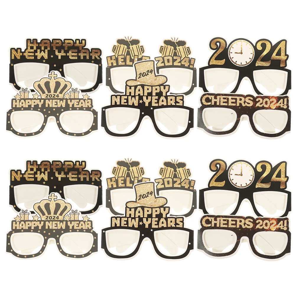 

12 Pcs Cosplay Glasses Decorative Frames Performance Props Eye New Year Eyeglasses Paper Costume Interesting Party Decors Child