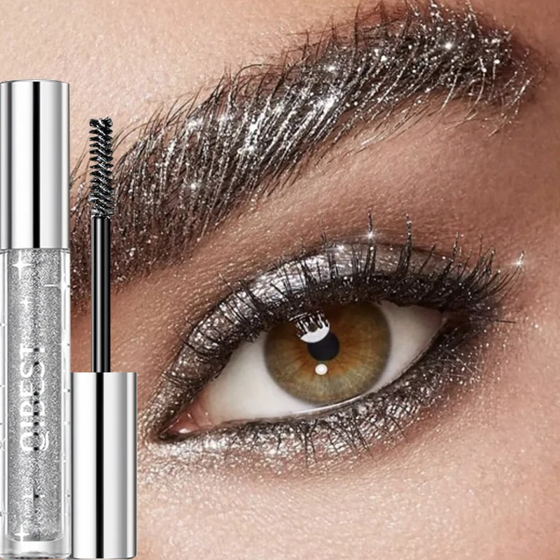 Блестящая Алмазная Серебряная Золотая тушь для ресниц стойкий макияж