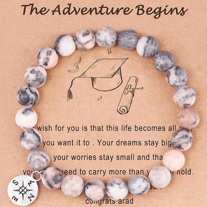 

Natural Stone Beads Bracelet Female Handmade Crystal Compass Bracelet for Birthday Mothers Day Valentines Christmas Gifts