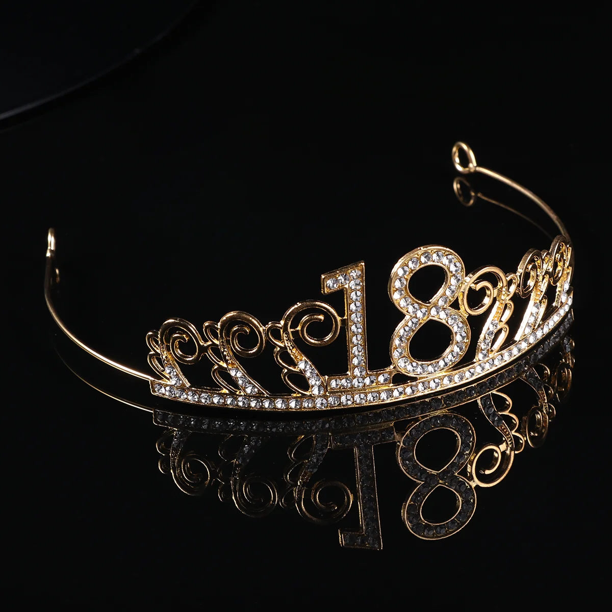

Birthday18Thgirls Sash Hair Alloyrhinestone Womentiaraaccessiories Tiaras 50Thcrystal Number Accessories Headband Gold Rose