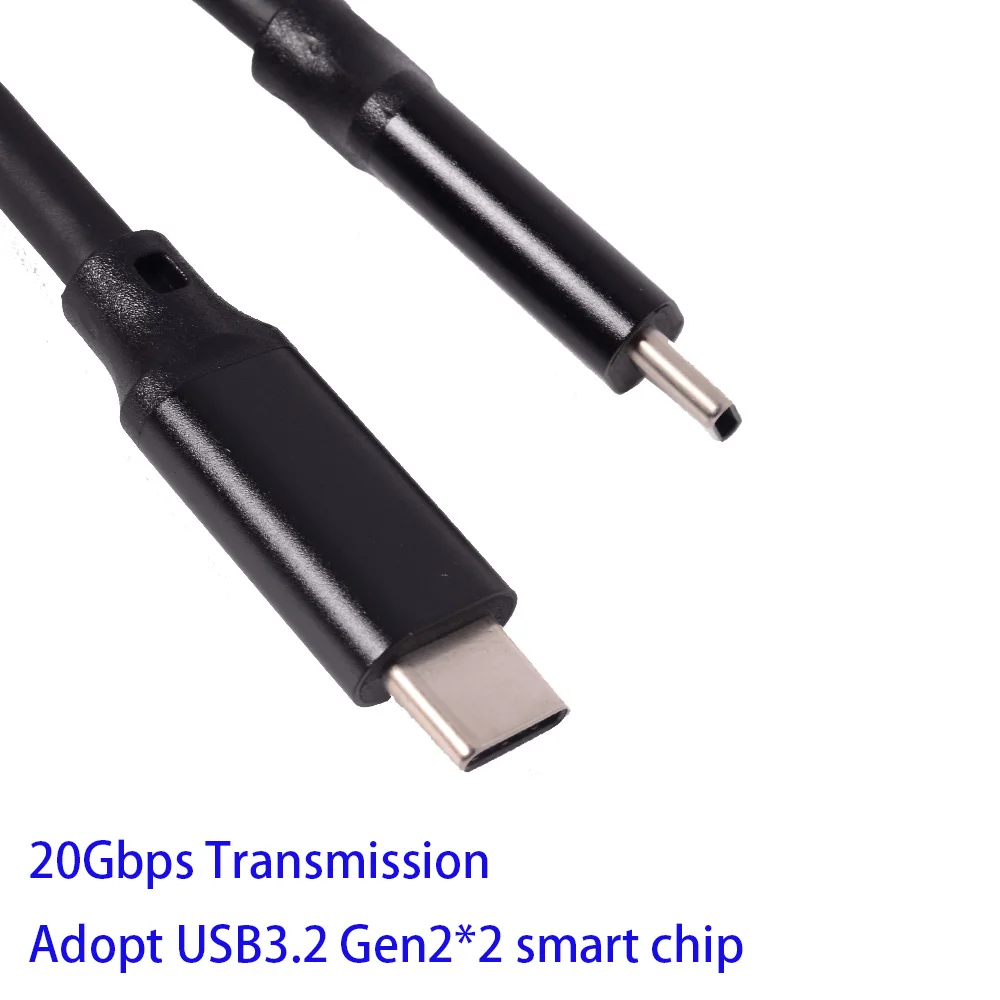 Кабель для передачи данных USB 3 2 Gen2 Type-c папа-папа 100 Вт 5 А чип быстрой зарядки