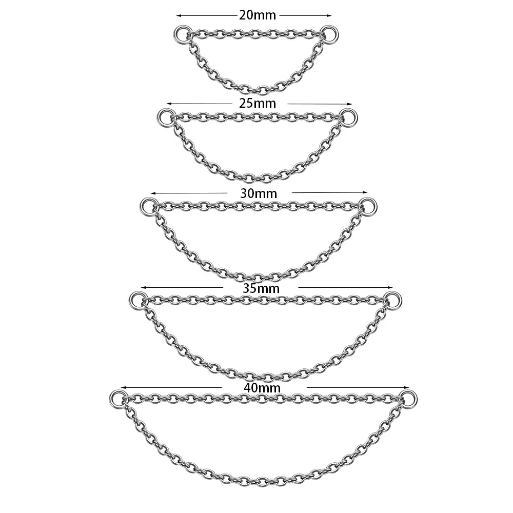 Фото Серьги-цепочки Kenbao, 10 шт., оптом, из титана ASTM F136 G23, аксессуары для пирсинга хряща, хеликса, носа, в наличии №5