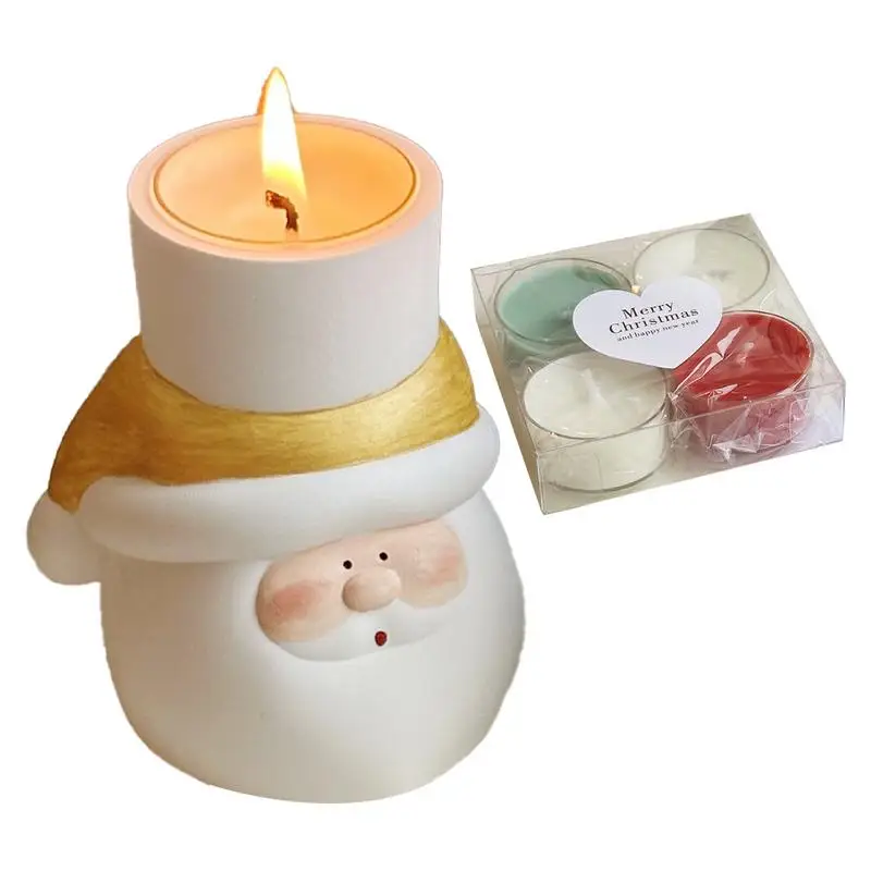 Рождественский подсвечник для чайной свечи Санта-Клаус праздничный настольный