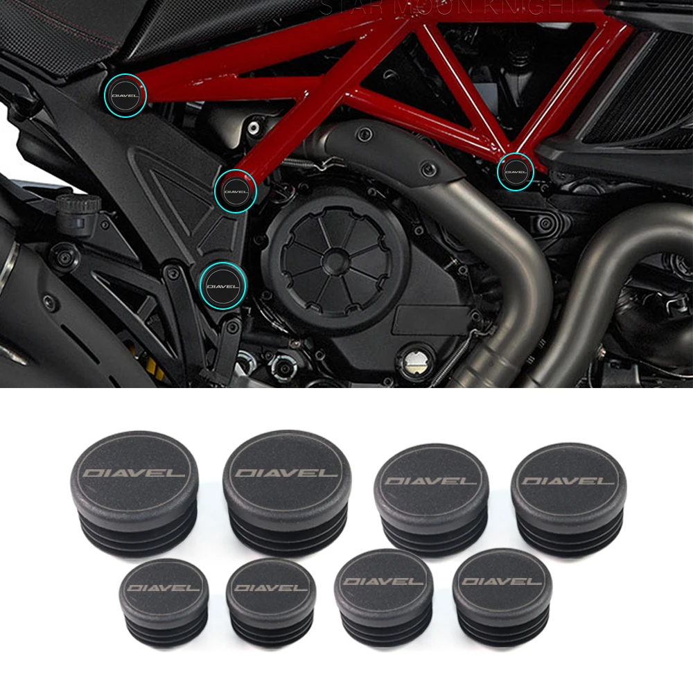 

For Ducati Diavel 2011-2018 Diavel Carbon Titanium Dark Frame End Caps Frame Hole Filling Decorative Motorcycle Accessories