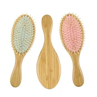 professional woodhandle hair loss massage brush healthy paddle cushion hairbrush comb scalp bamboo comb