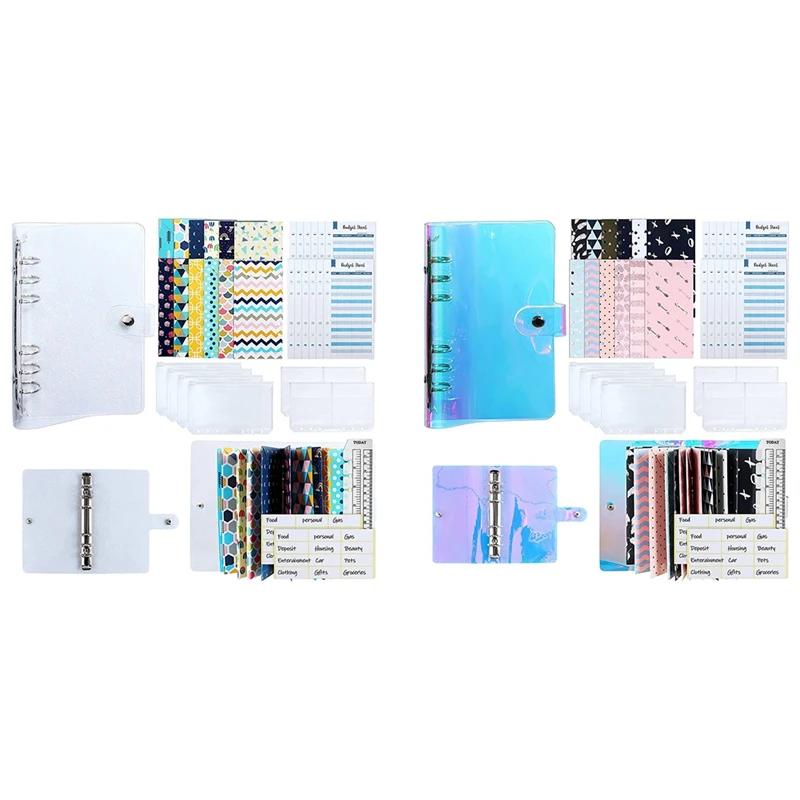 34Pcs Budget Organizer Binder Cash Envelope System,They Are Great For Storage Cash,Coins,Checks,Receipts