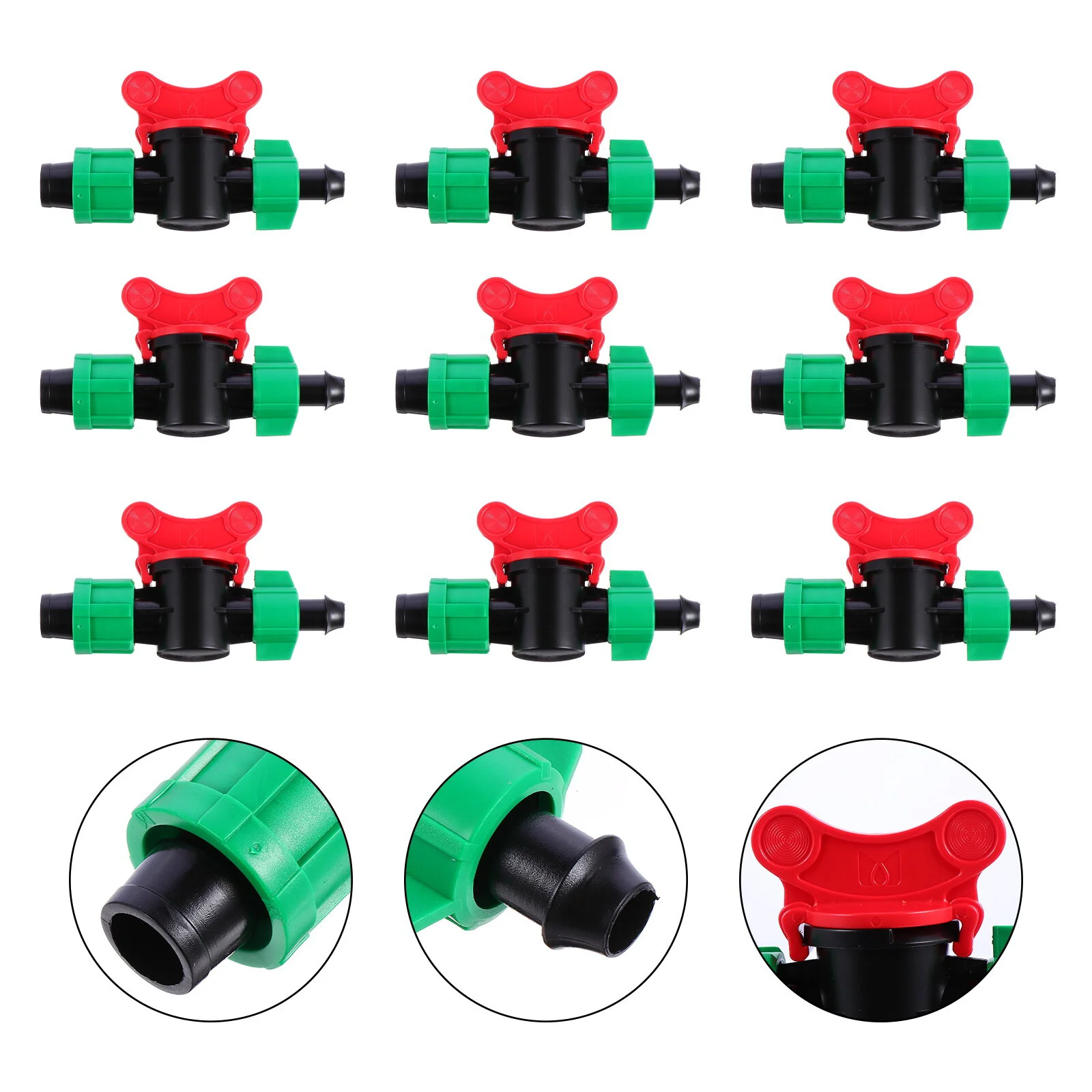 

10pcs Drip Irrigation Switch Gate Valves Barbed for Double Male Barbed 16mm