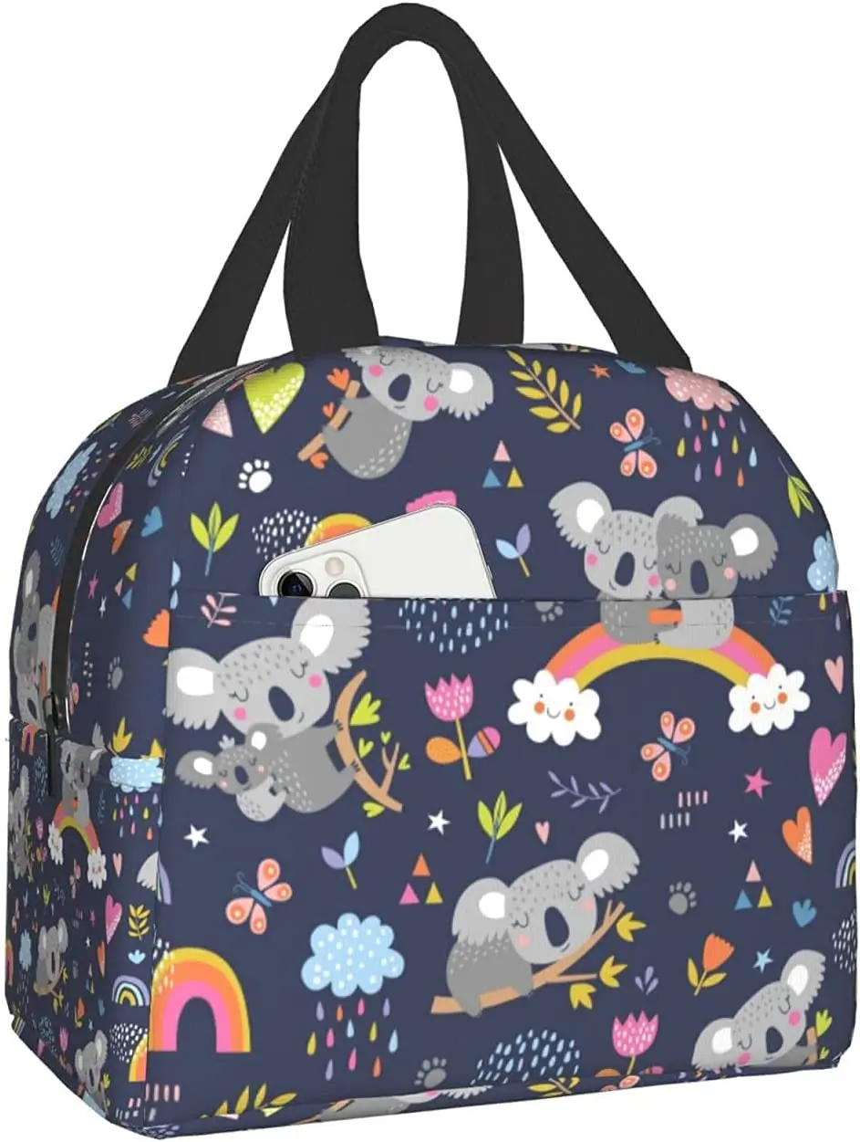 

Cute Koala Lunch Bag for Women Men Kids Lunch Box Insulated Soft Bag Mini Cooler Thermal Tote Bag for Office Work School Picnic