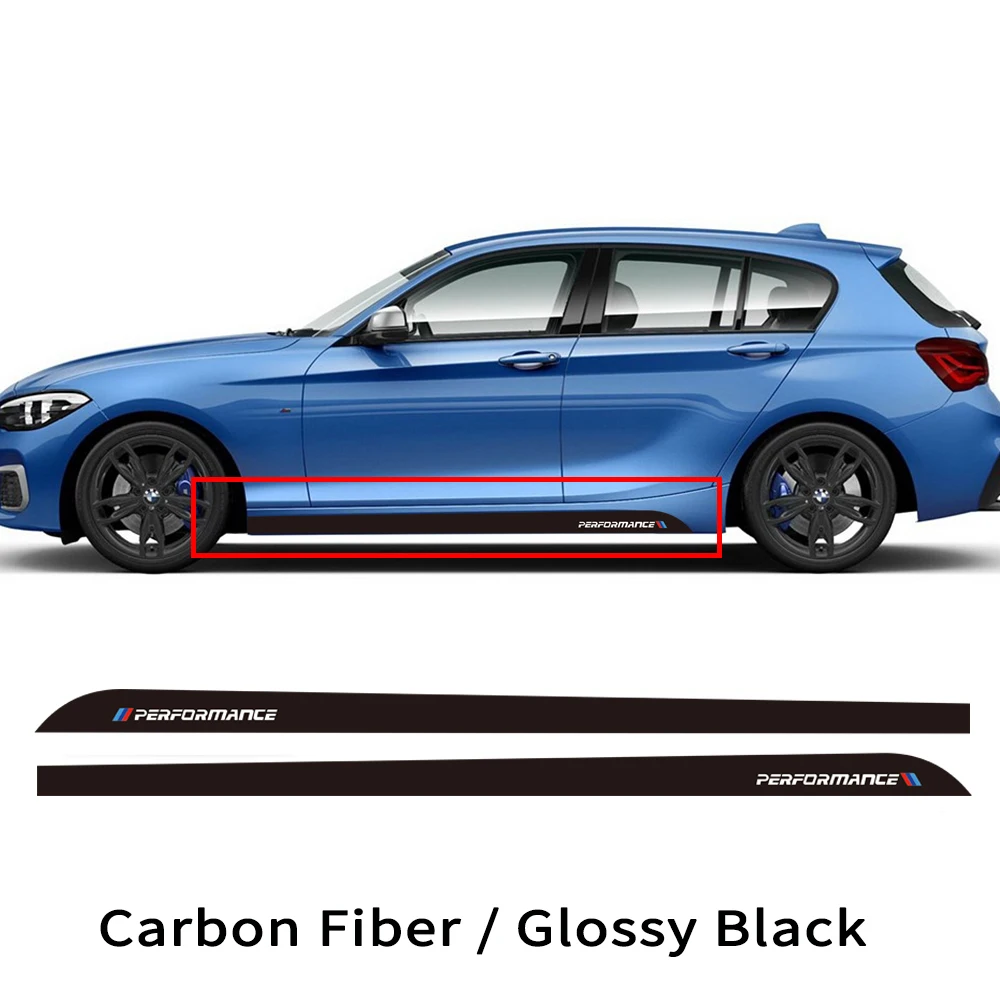 

2 Pcs Side Skirt Stripes Sticker M Performance Racing DIY Decal For BMW 1 Series F20 F21 F40 118i 128i 135i M Sport Accessories