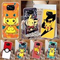 anime pokemons pikachue phone case for xiaomi poco x3 gt x4 nfc f3 f2 f1 m3 m2 m4 pro mi note 10 lite a3 a2 a1 cc9e shell coque
