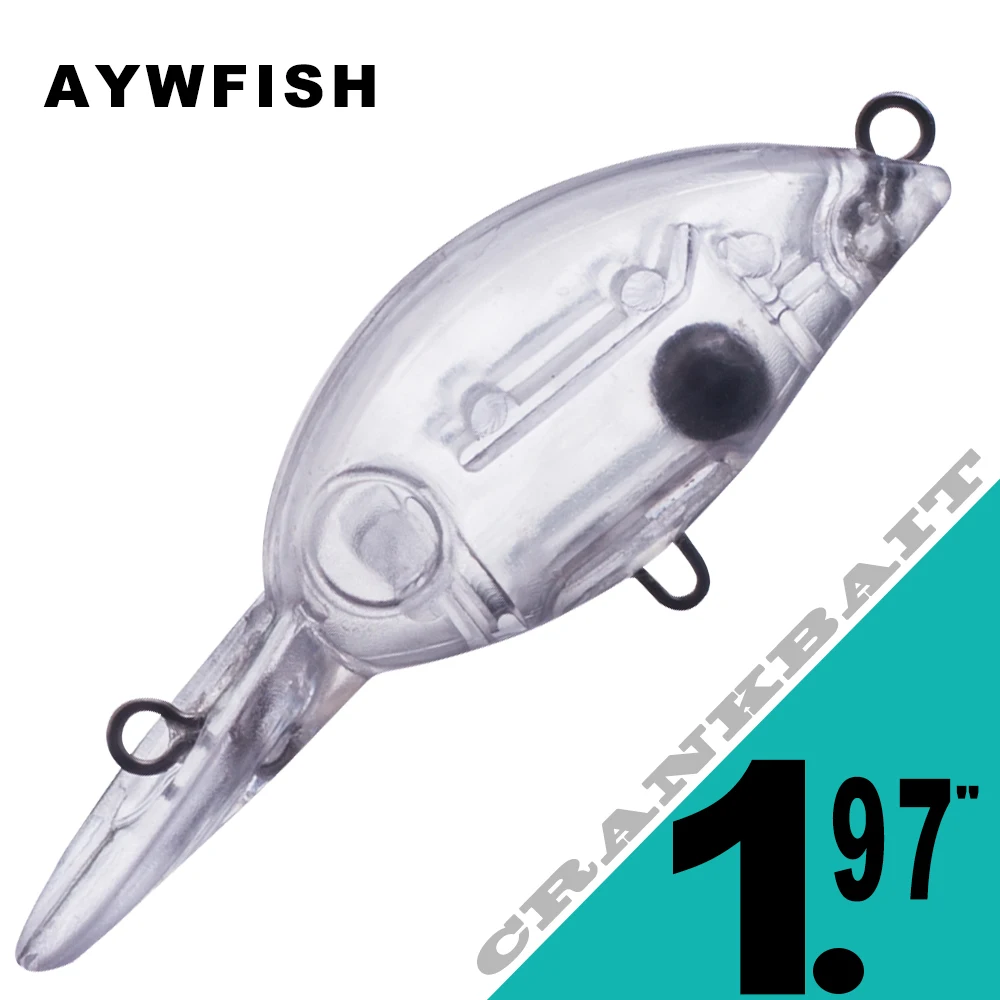 

AYWFISH 20 шт./лот, миниатюрная плавающая приманка, 1,97 дюйма, 3 г, рыболовные приманки, небольшие неокрашенные кренкбейты, воблер, заготовки для ловли окуня