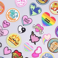 love embroidery patch clothing thermoadhesive patches for clothes sewing badges for t shirts appliques sew on iron on patches